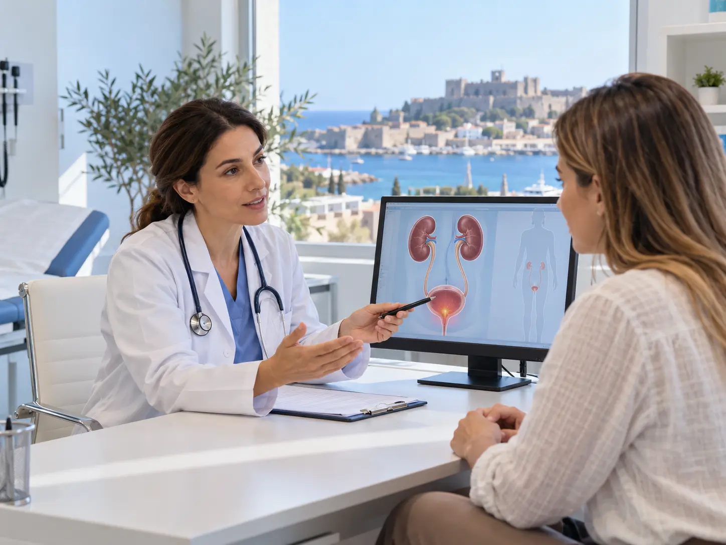 Doctor discussing urinary tract infection symptoms with a patient
